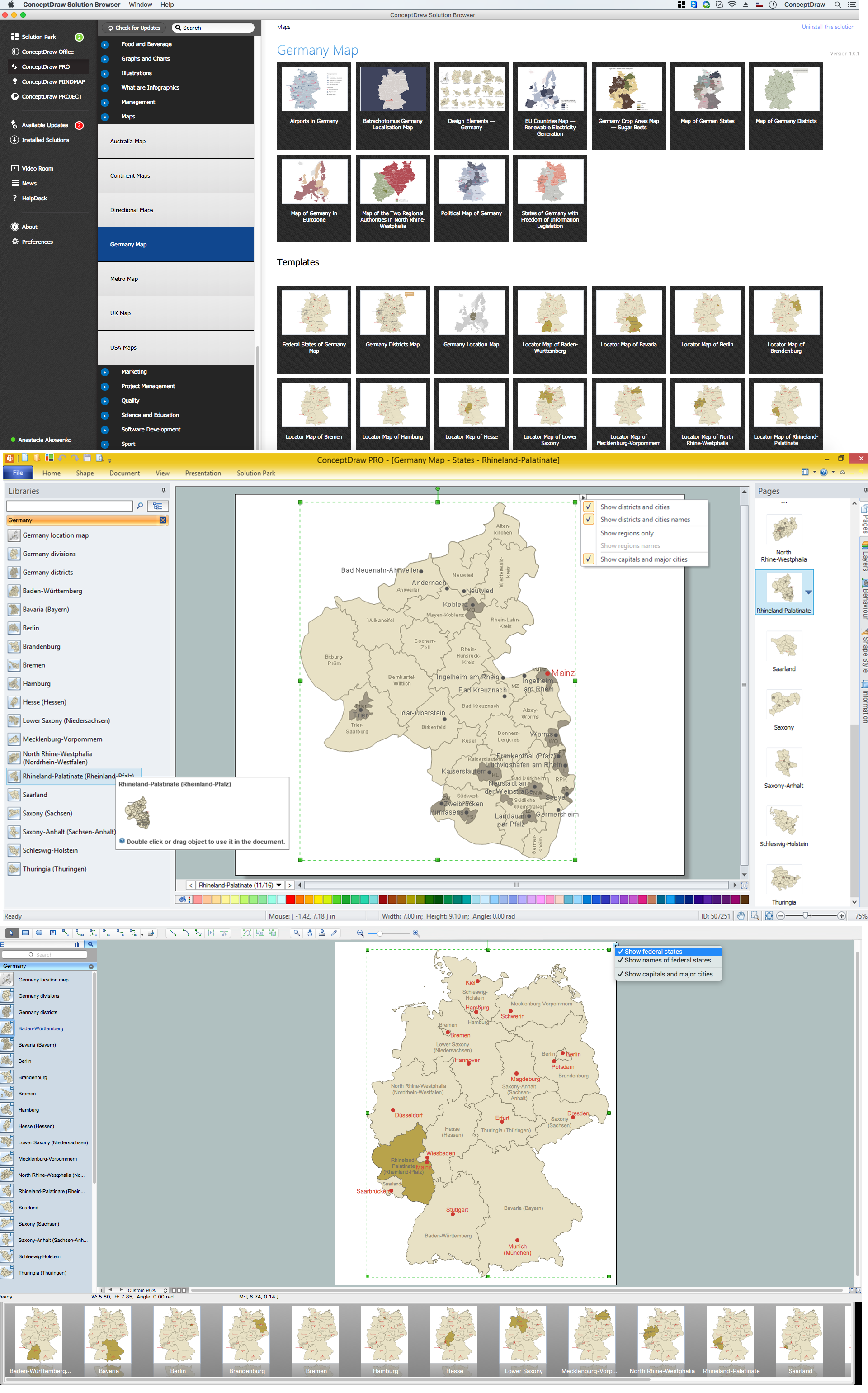 Map of Germany — Rhineland-Palatinate State