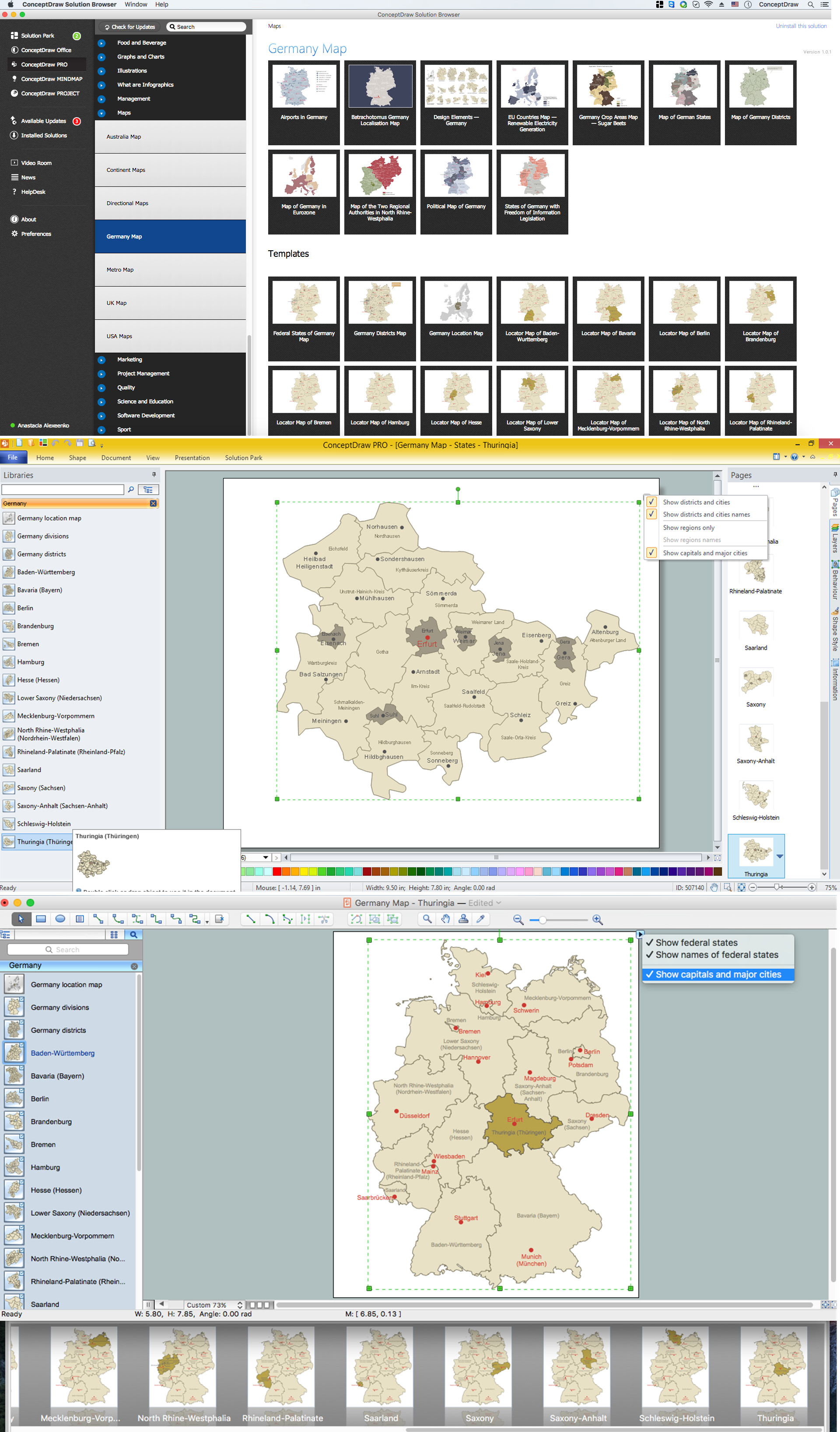Map of Germany — Thuringia State *