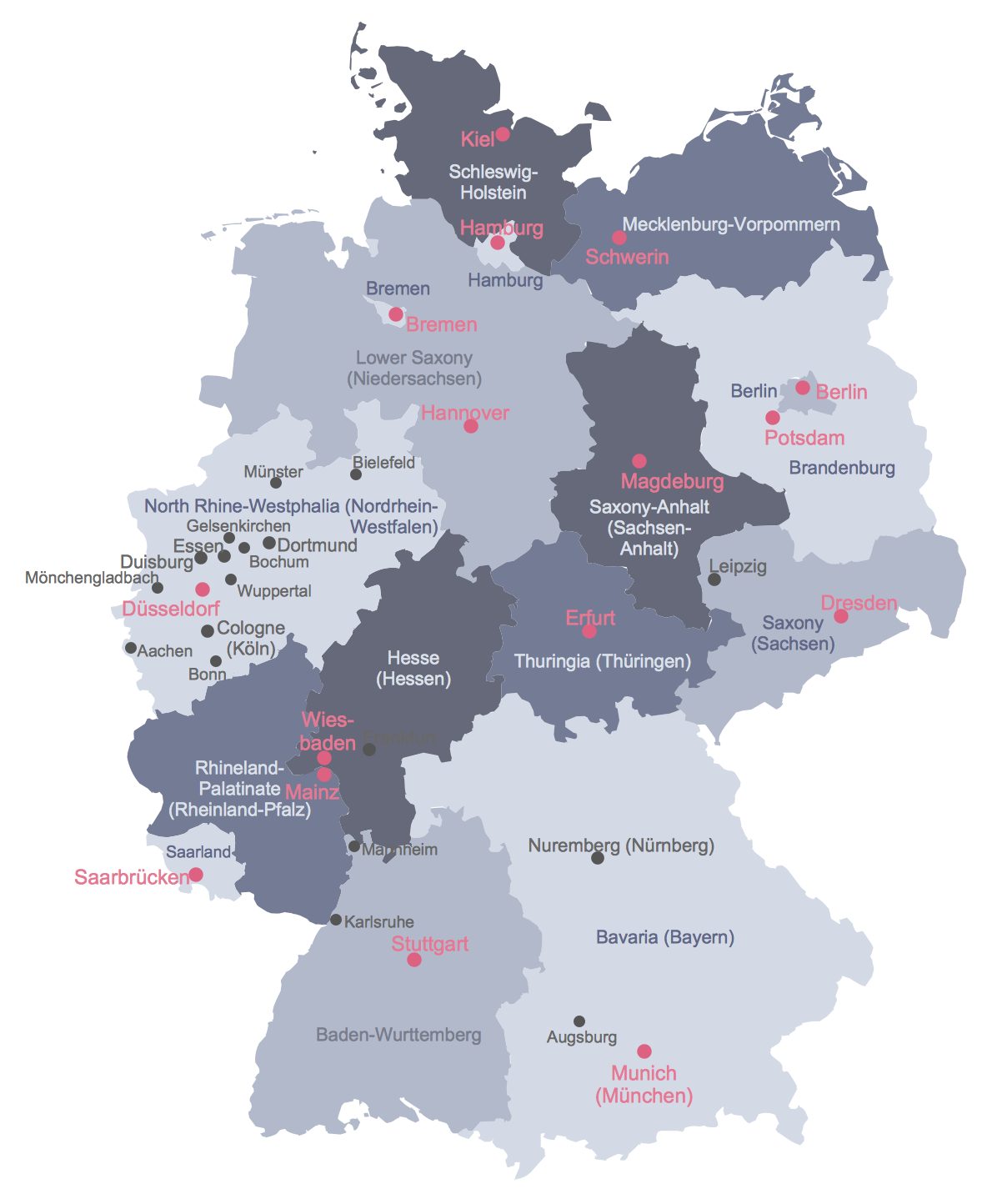 Germany On A Map In Europe