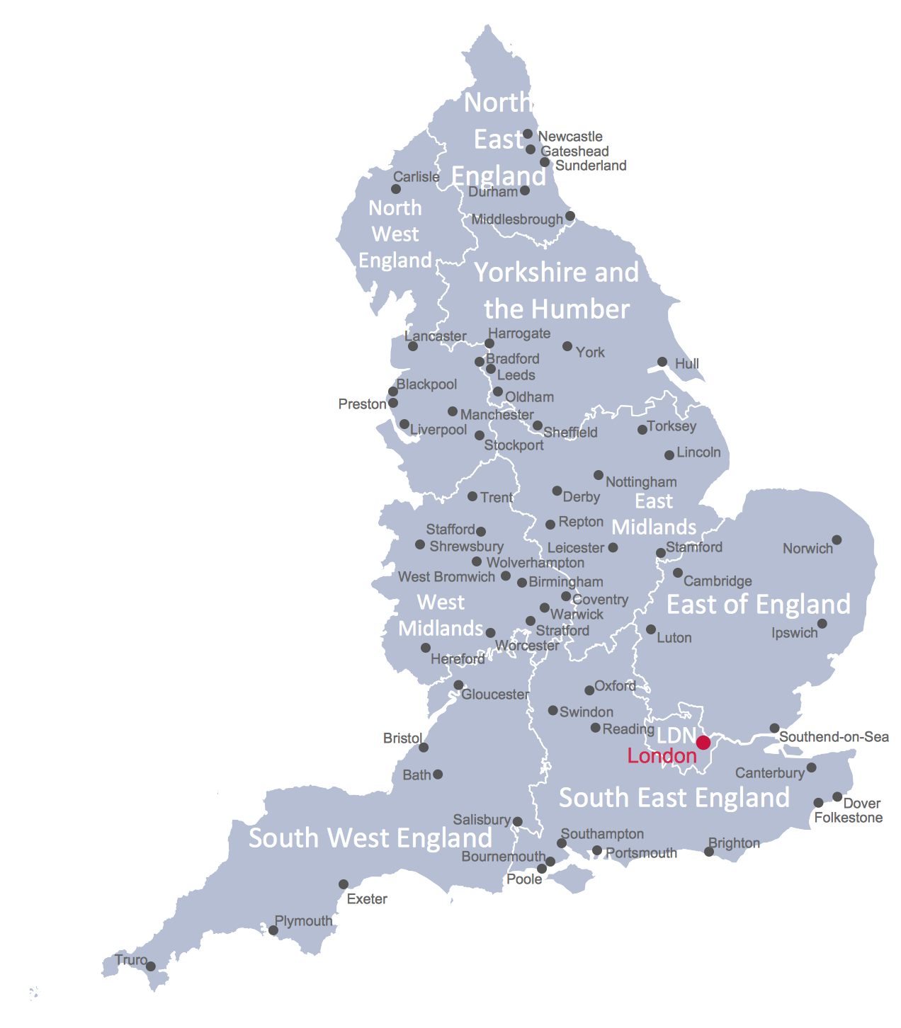 Uk Map With Cities And Regions Gambaran