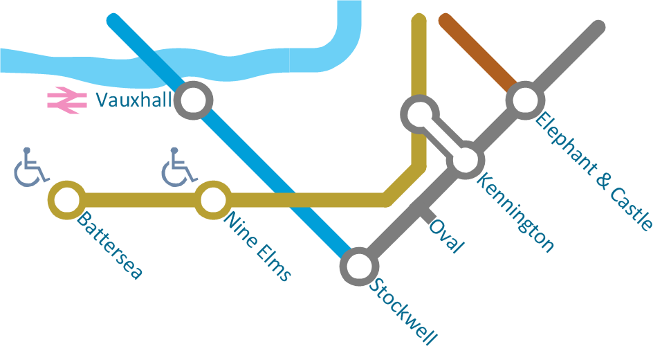 Northern line extension to Battersea via Nine Elms - Spatial infographics. Metro Map