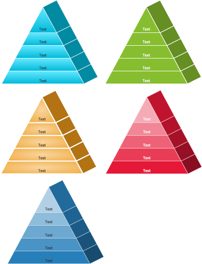 Pyramid diagram isometric shapes
