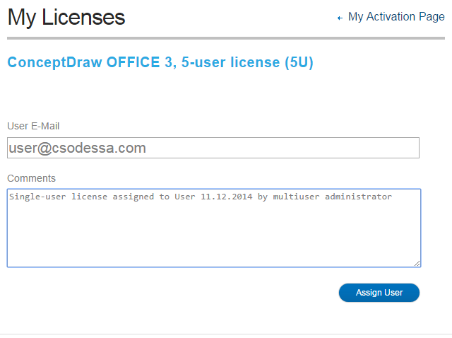 ConceptDraw multi-user license management