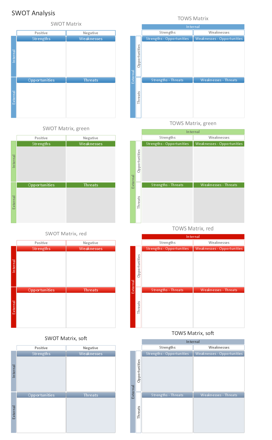 SWOT analysis matrix diagram - Design elements