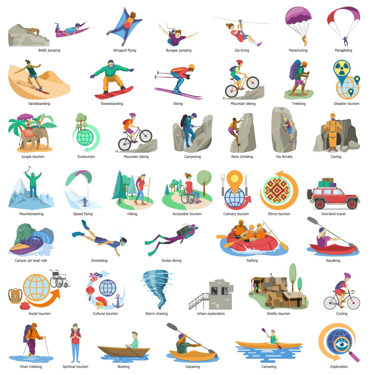 Travel Infographics Icons for Design