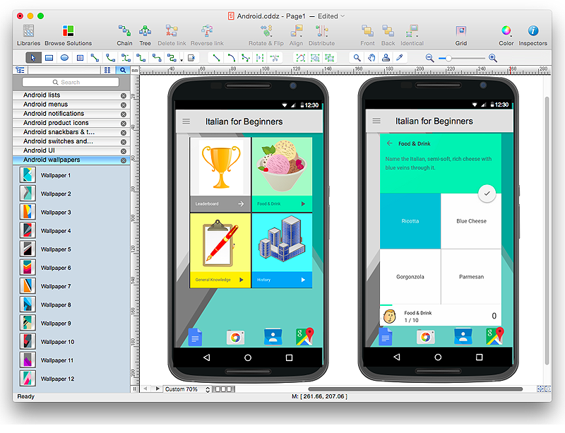 How To Design An Interface Mock Up Of An Android Application How To Design An Interface Mockup For Iphone Application In Conceptdraw Pro Wireframe Gui Template Best Prototyping Tool For Mobile