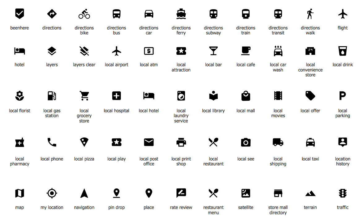 Android System Icons (maps)