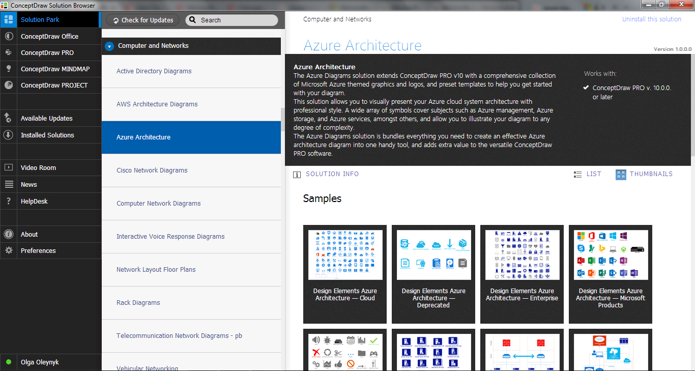 Azure Architecture Solution in ConceptDraw STORE