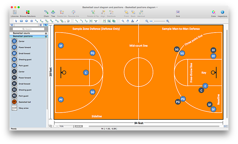 how to make basketball diagram