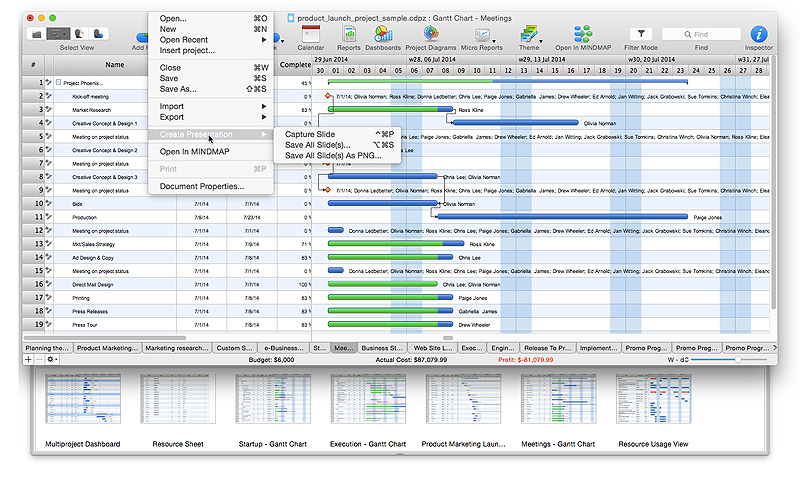 create project plan slide presentation on Mac