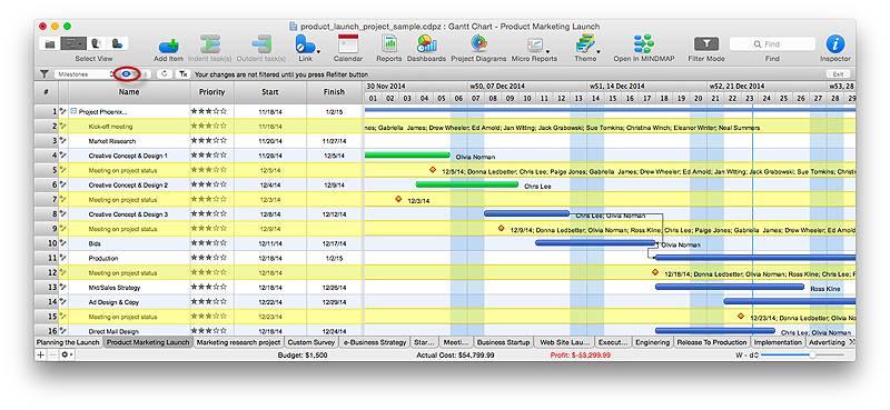 Embedded Filtering Capabilities on Macintosh| ConceptDraw HelpDesk