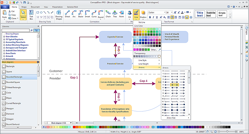 ConceptDraw PRO for  PC - connecting objects