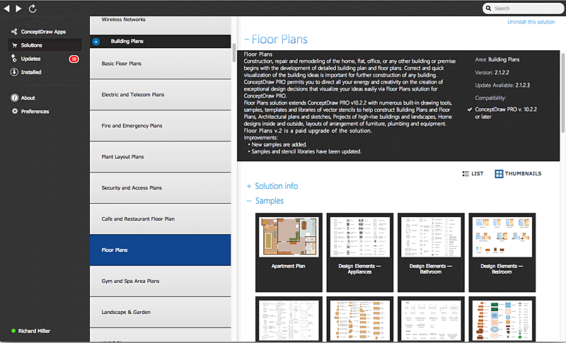 Manage ConceptDraw products and solutions on Mac