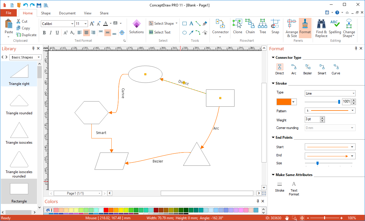 ConceptDraw PRO for  PC - connecting objects