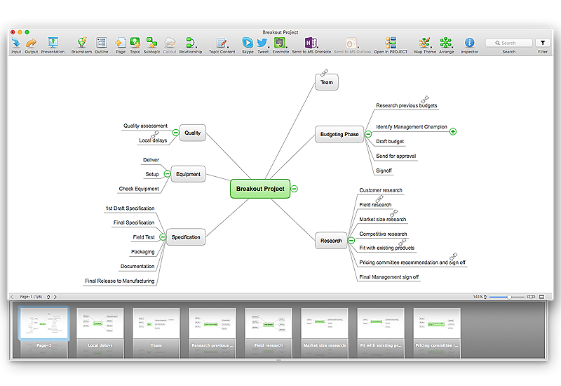 Copy and paste text into mind map
