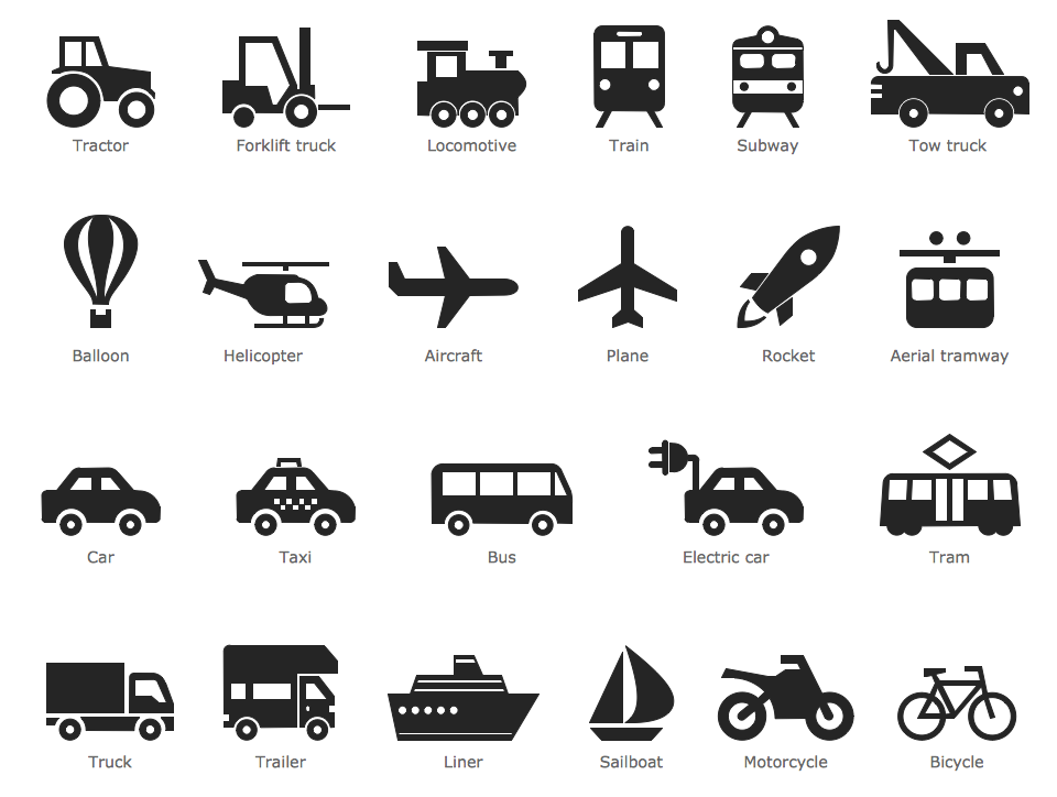 Design Pictorial Infographics - Transport Pictograms