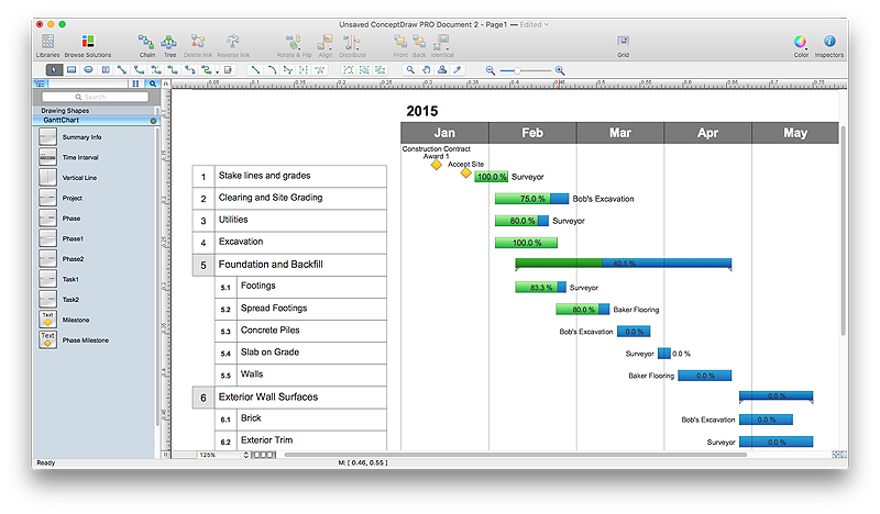 draw project gantt chart