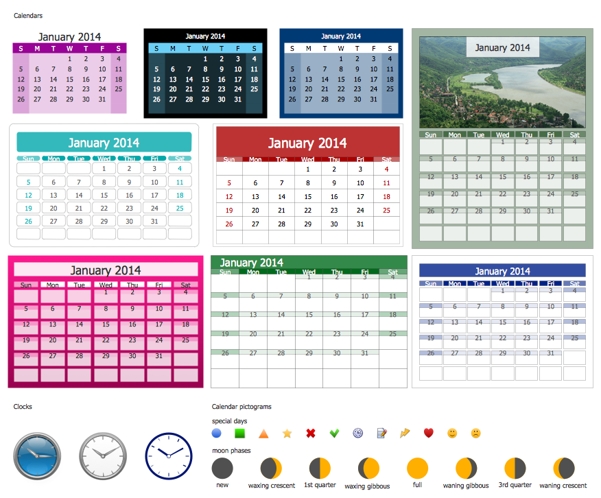 Calendars Library Design Elements