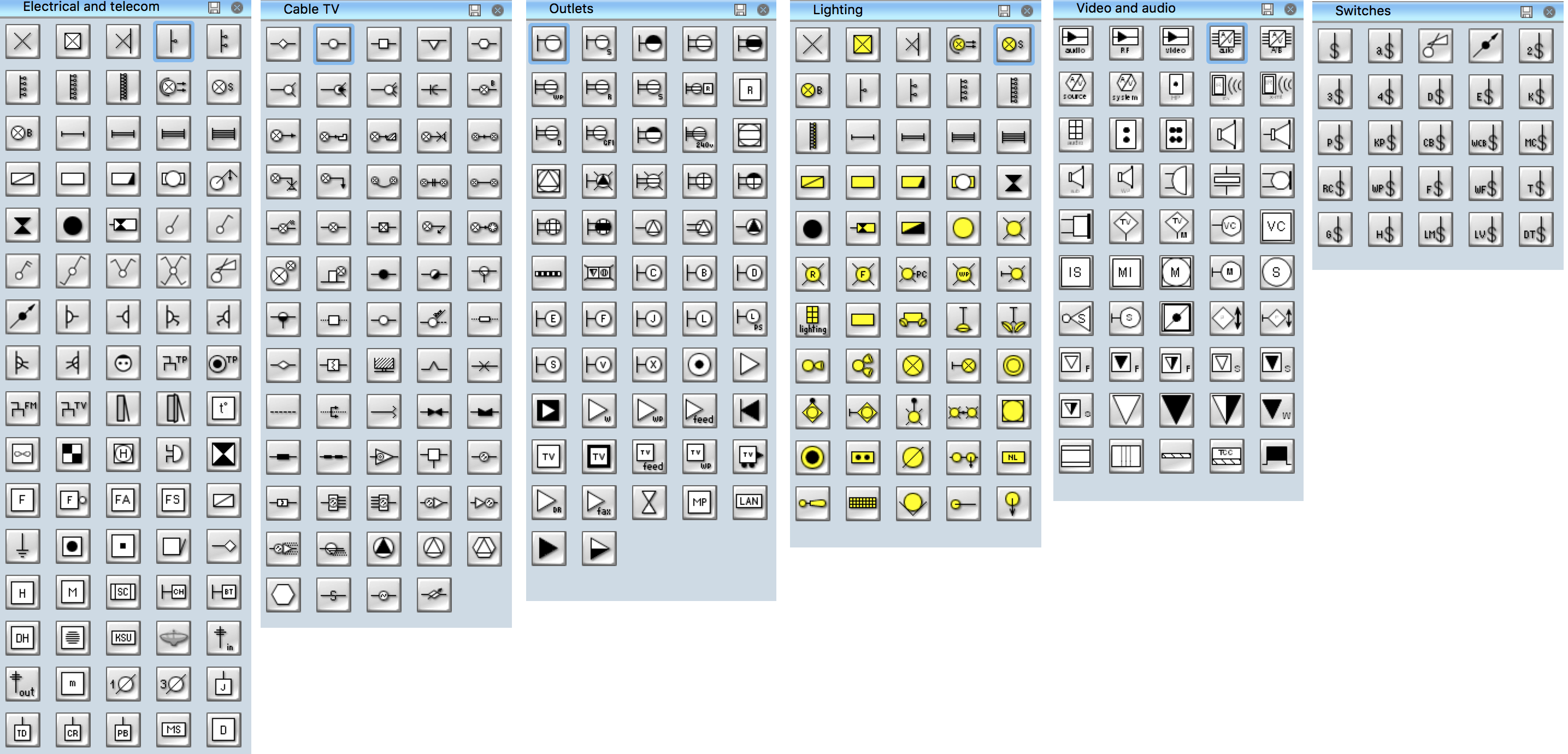 Electrical and Telecom Plan Symbols Electrical and Telecom Plan Symbols