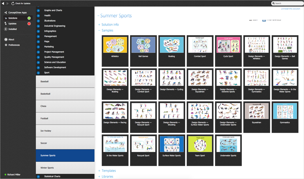 Summer Sports Solution in ConceptDraw STORE
