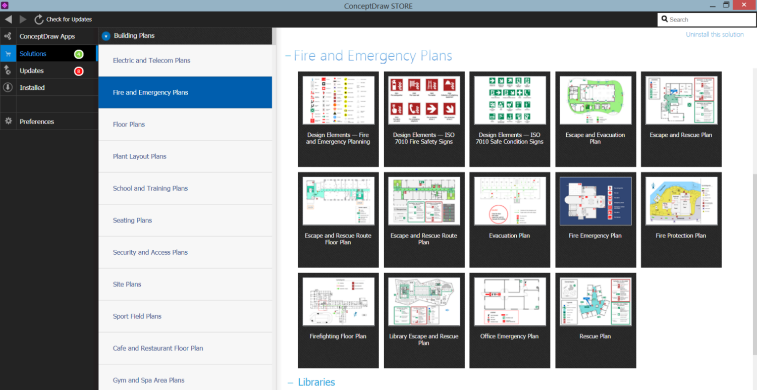 Fire and Emergency Plans Solution in ConceptDraw STORE