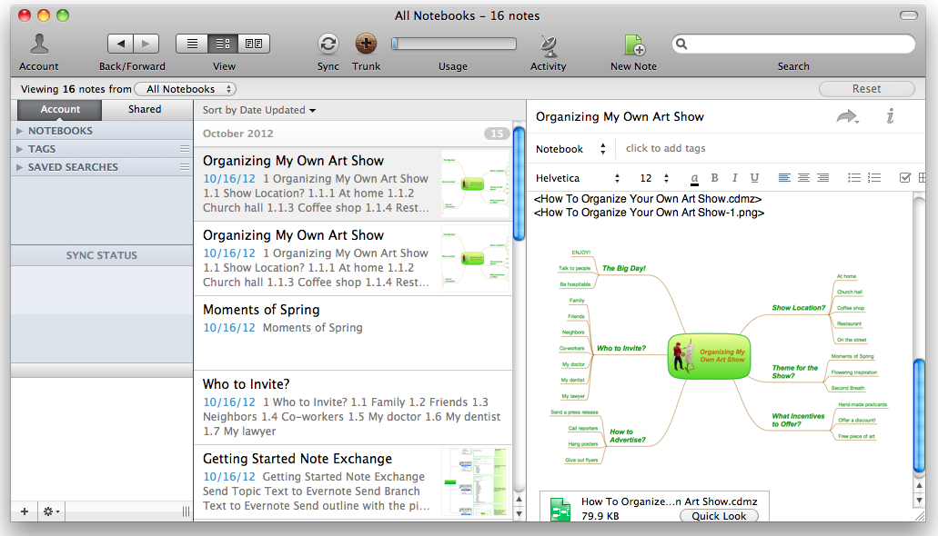 Gantt Chart Evernote