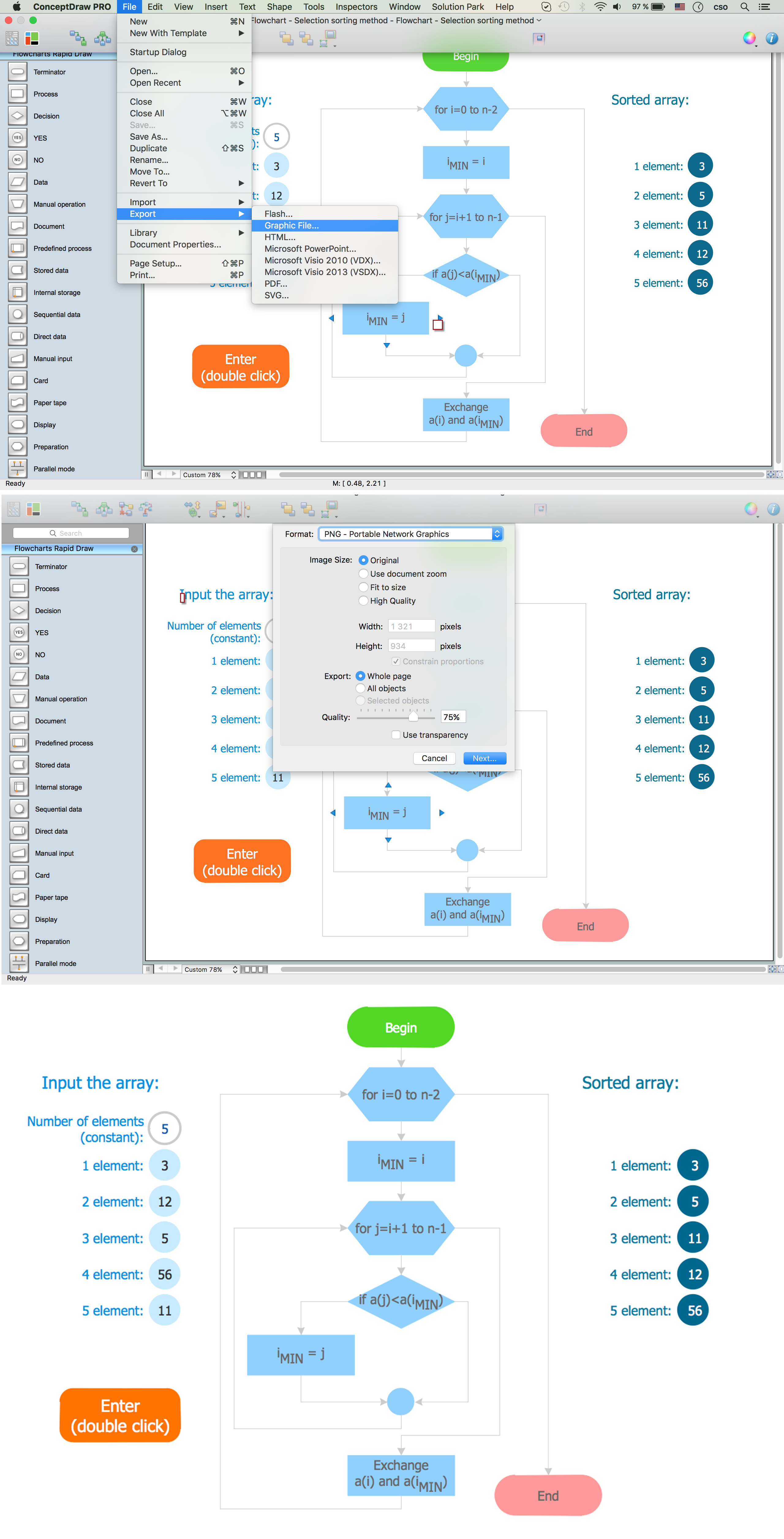 Export from ConceptDraw DIAGRAM Document to a Graphic File
