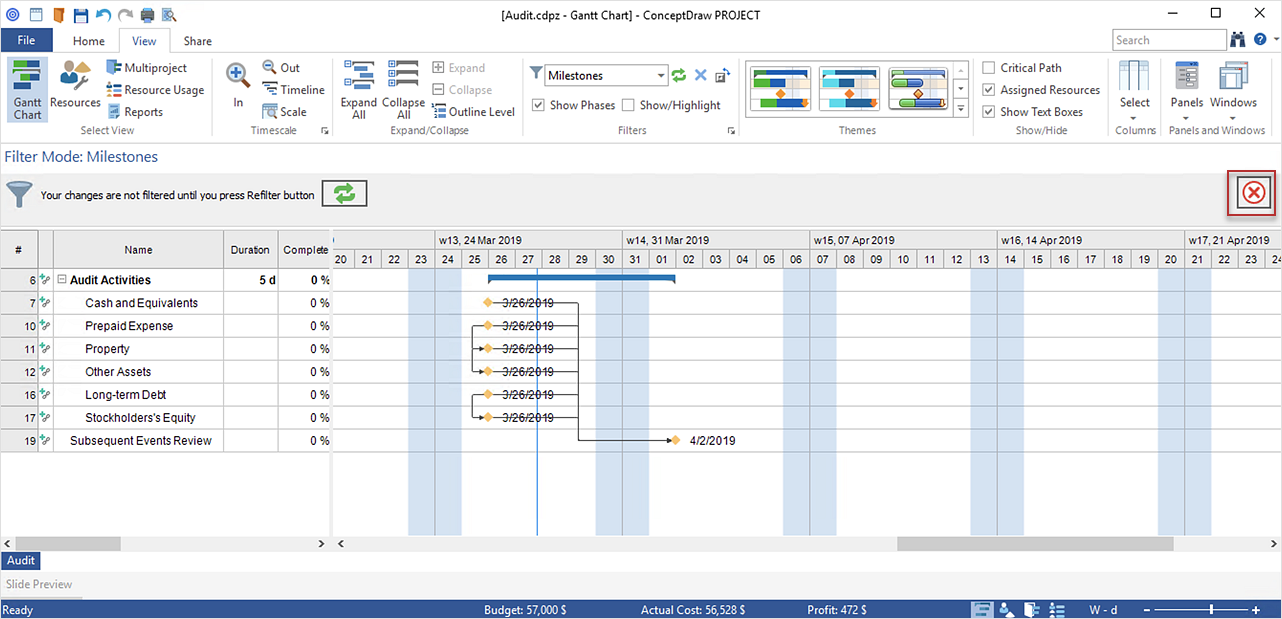 Filters in ConceptDraw PROJECT