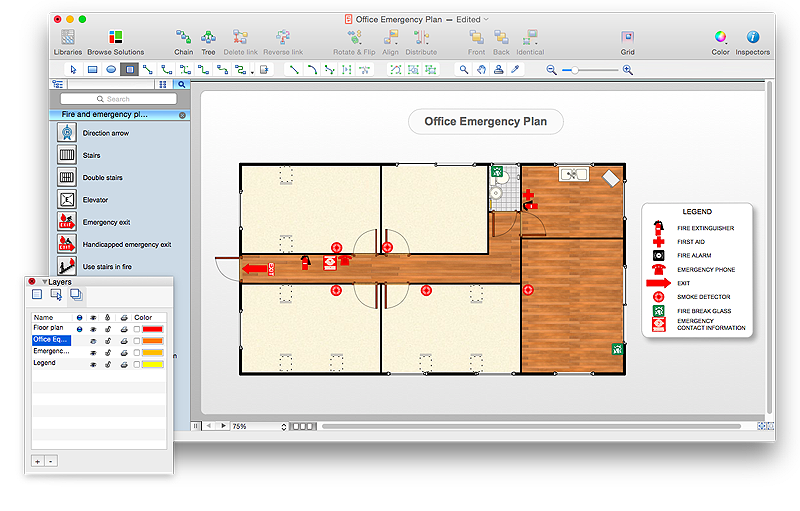 How to Draw an Emergency Plan for Your Office, Network Layout Floor Plans, Plumbing and Piping Plans