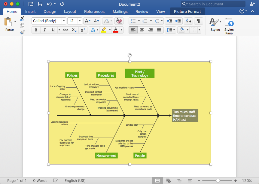 How to Add a Fishbone  (Ishikawa) Diagram to an MS Word Document *