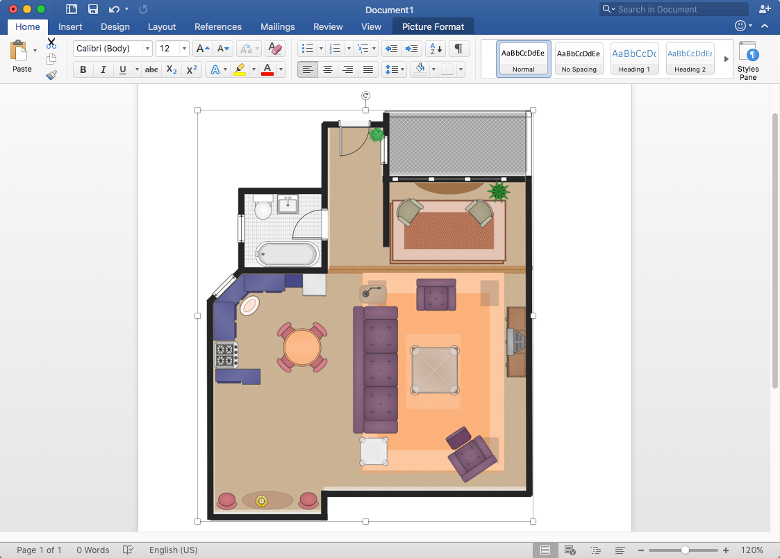 Add A Floor Plan To Ms Word Conceptdraw Helpdesk