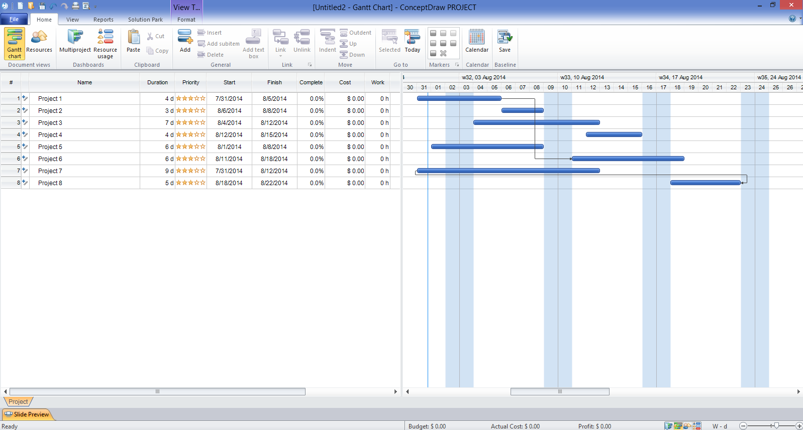 Microsoft Project Gantt Chart Template