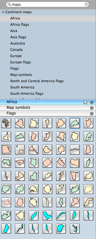 Geo map shapes of Africa