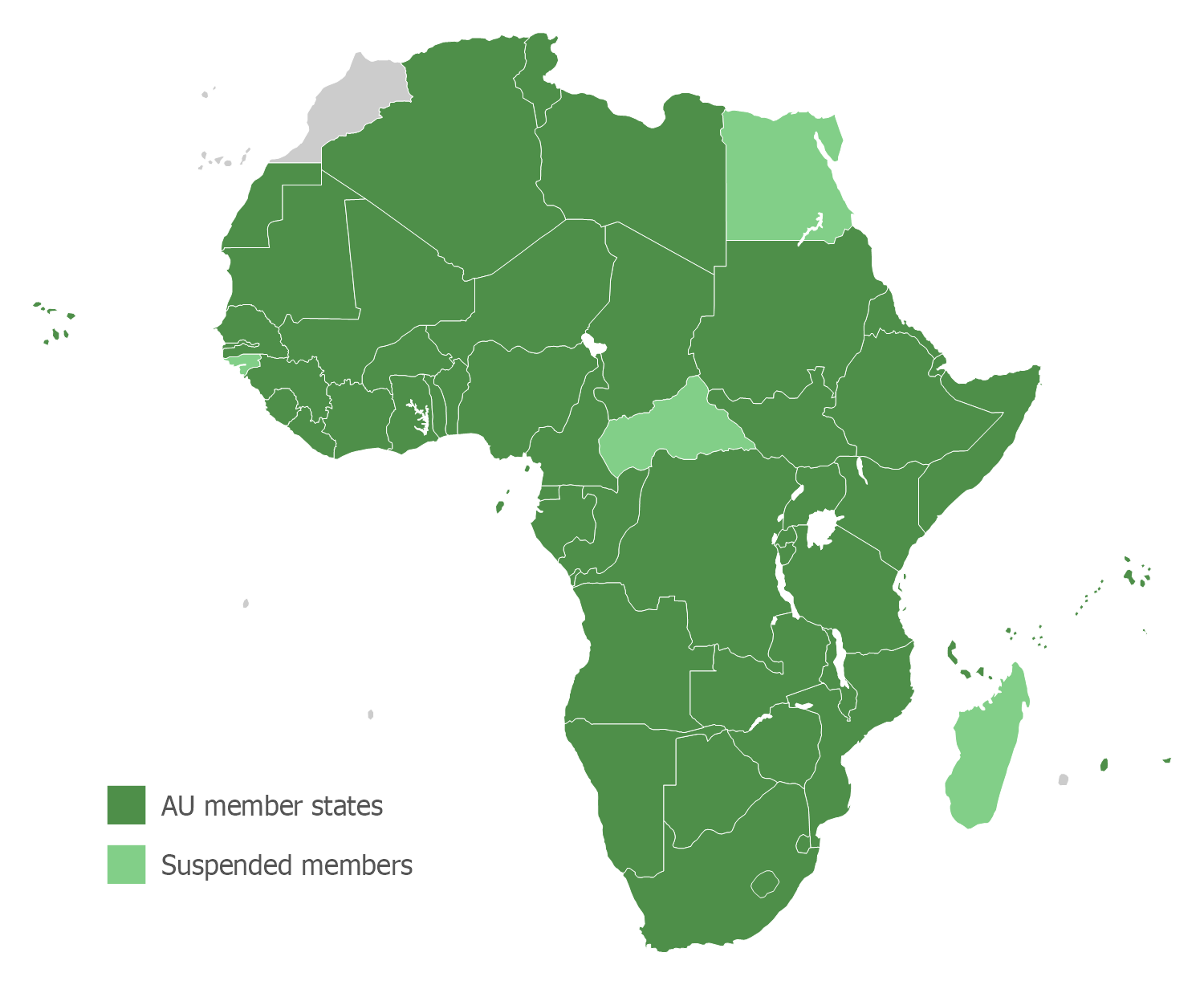 African Union With Suspended States 