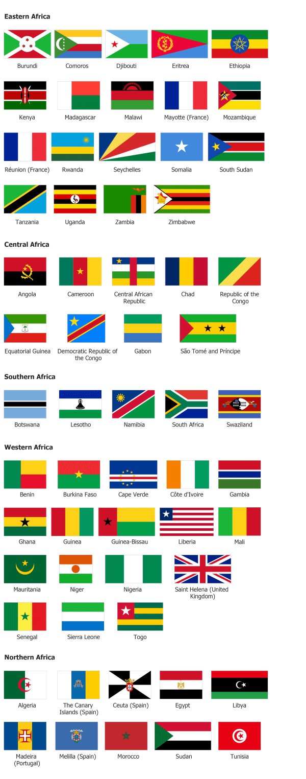 Design elements Africa flags