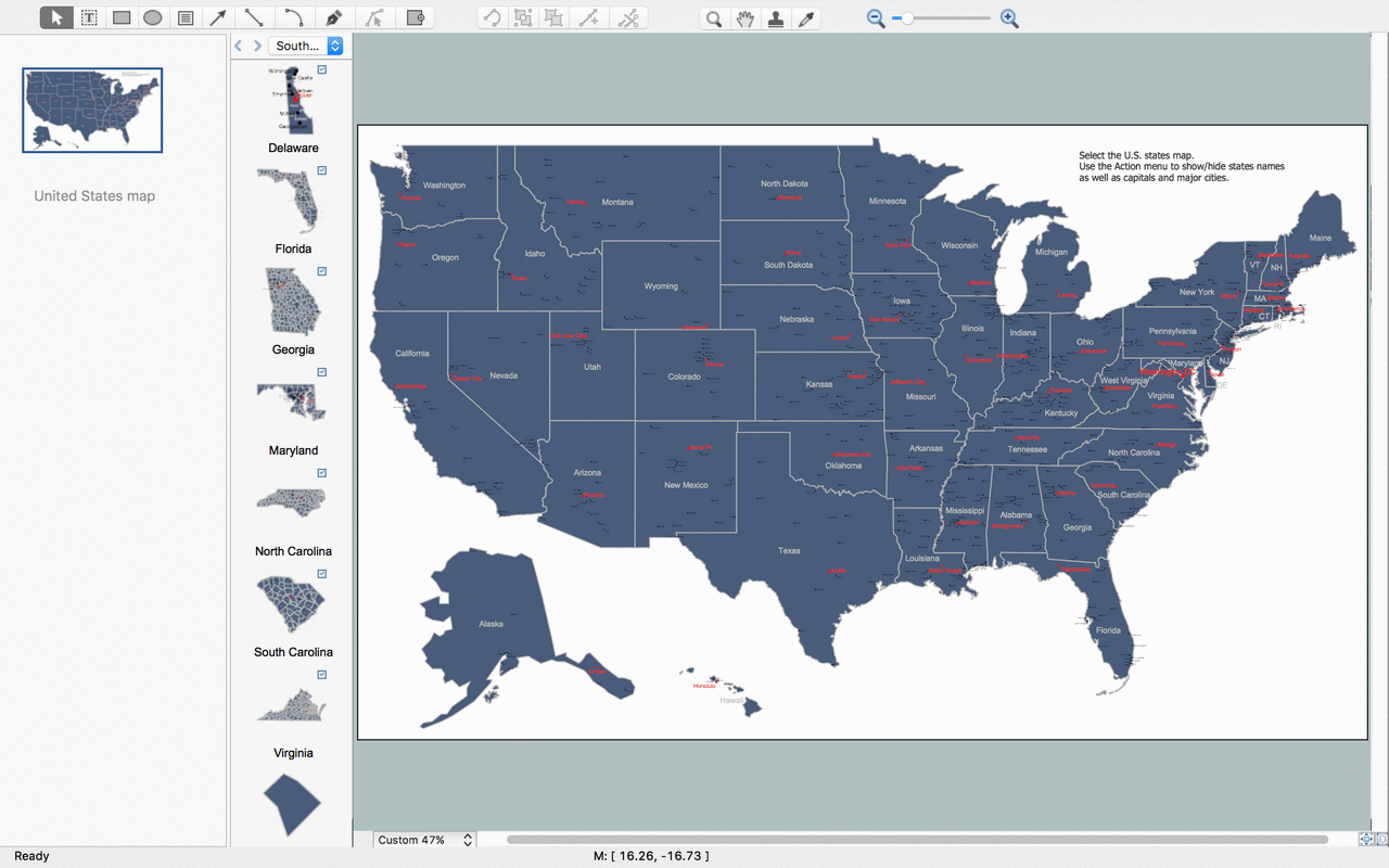 Geo Map - United States of America Map