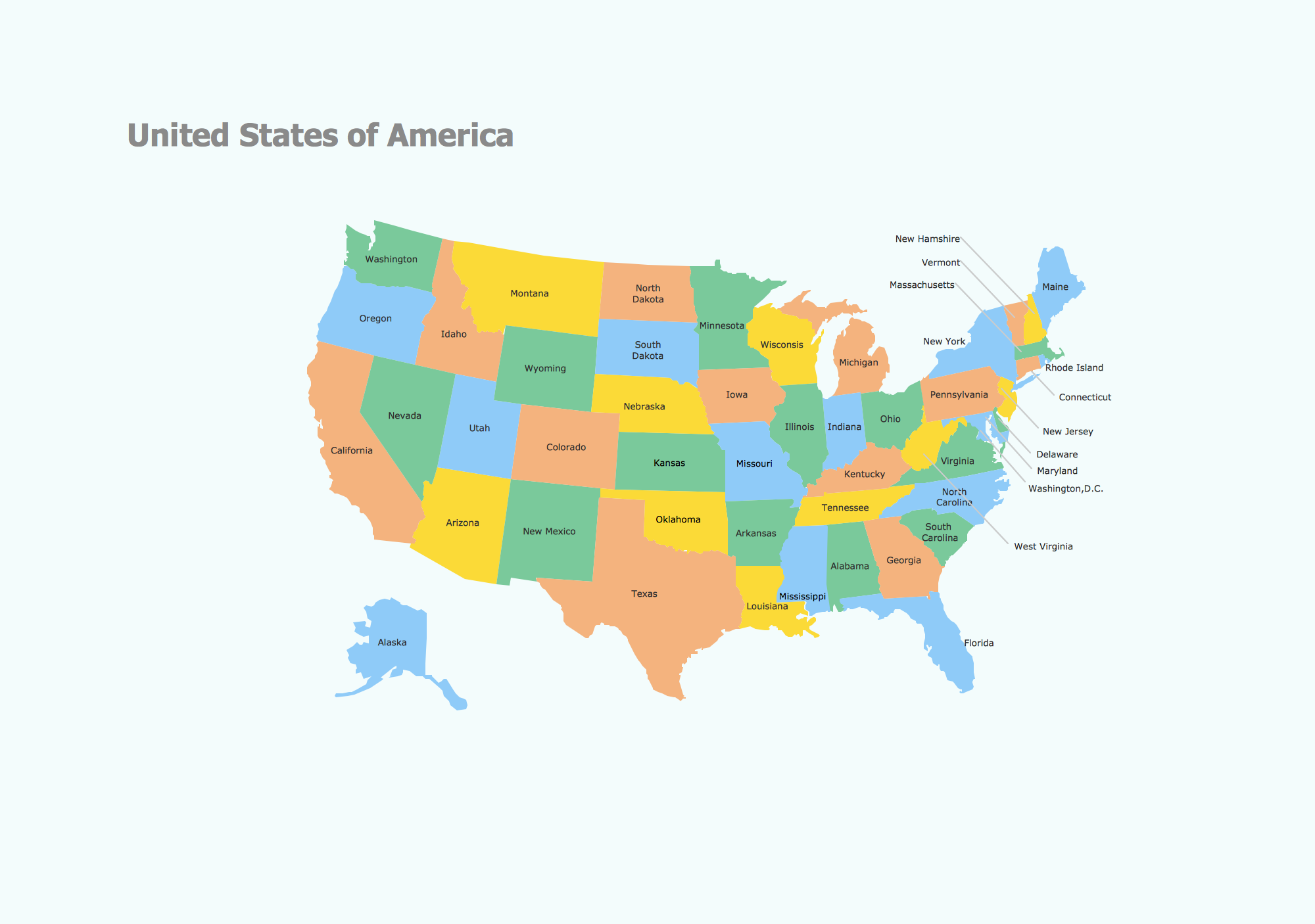  America Map - United States