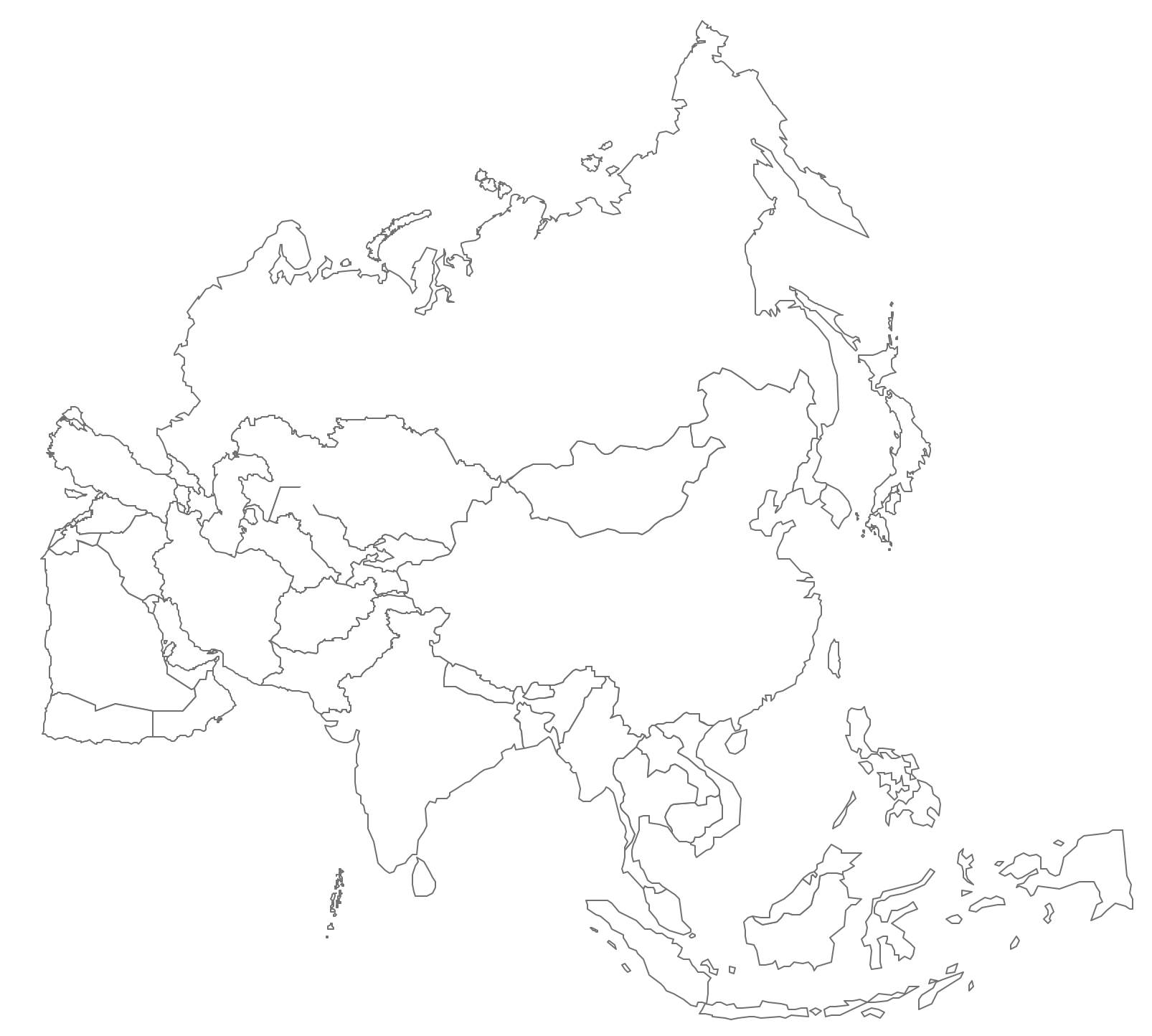 Geo Map Asia Contour