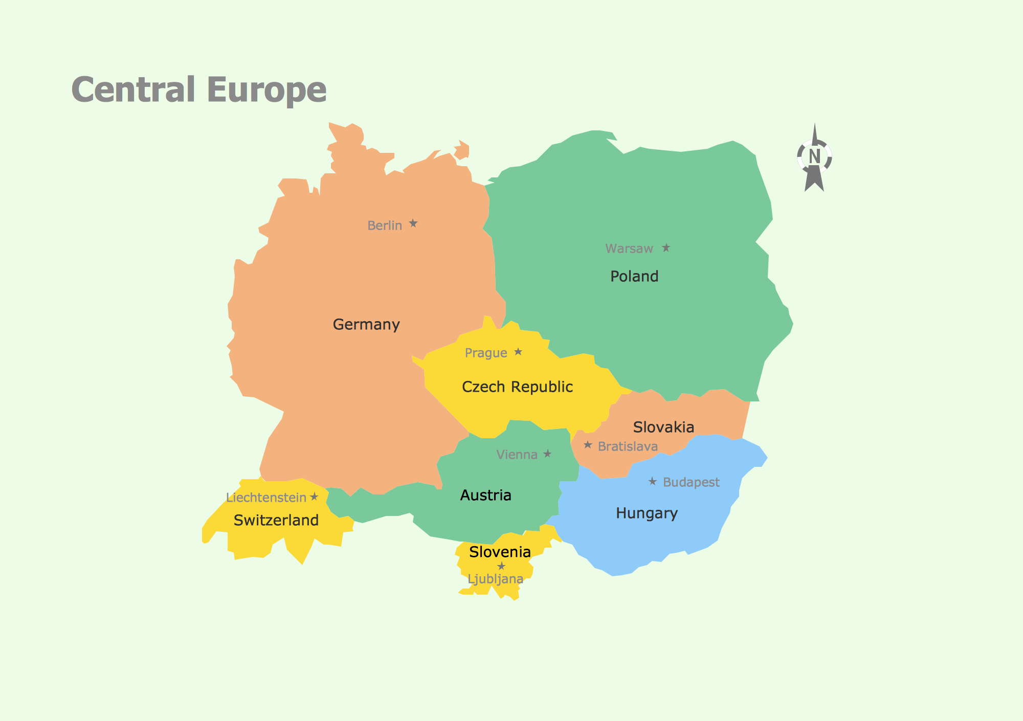 Geo Map Central Europe