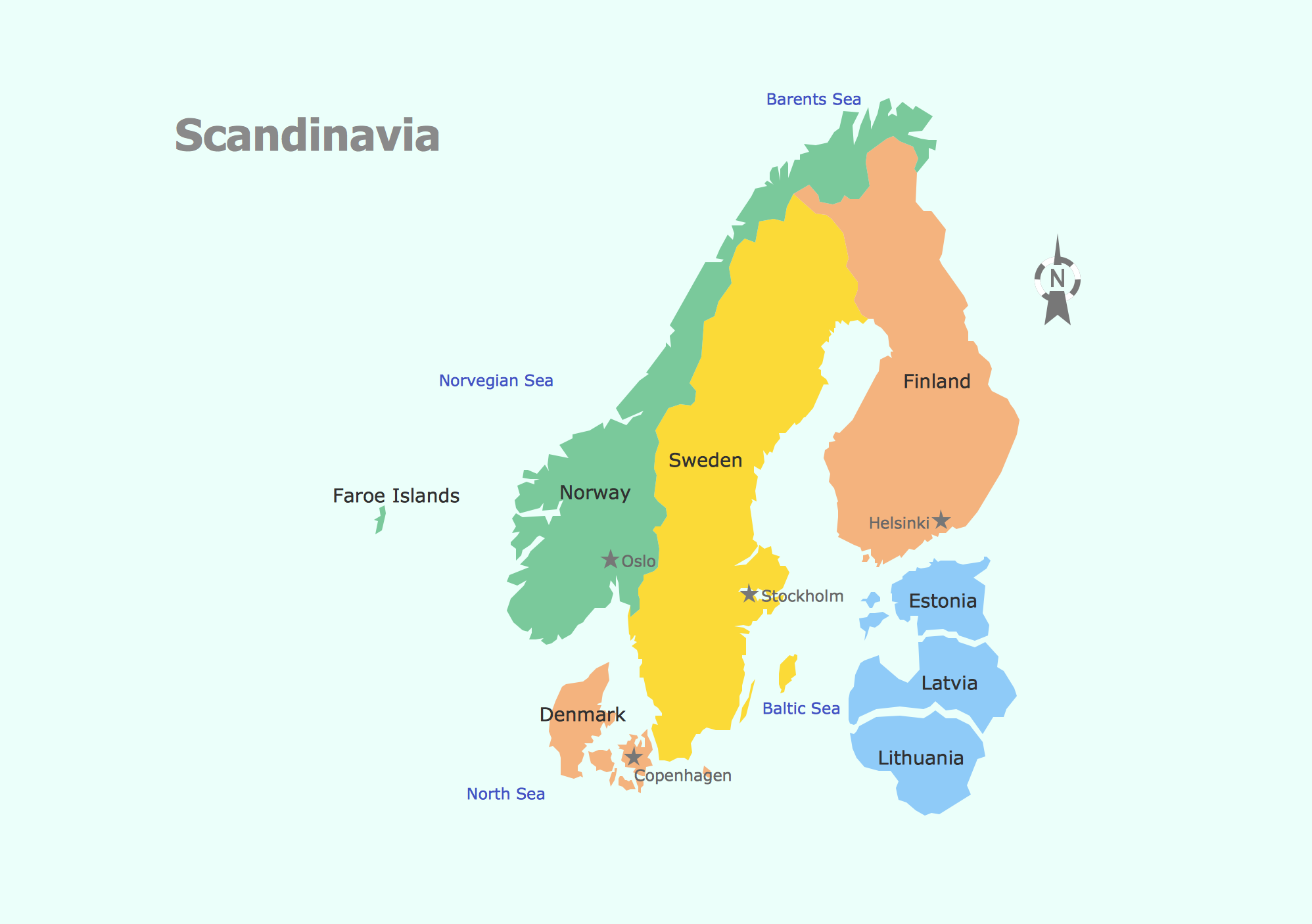 Geo Map Scandinavia