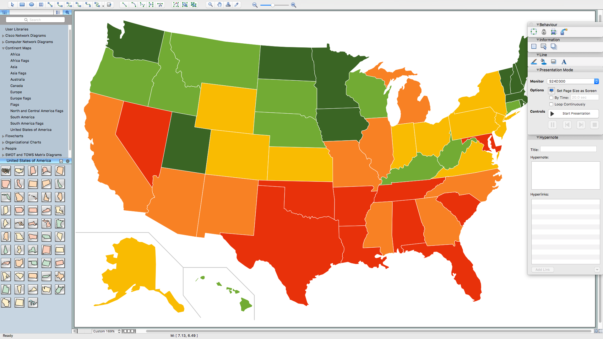 Continent Map — Ranks US States by Peacefulness Continent Map — Ranks US States by Peacefulness