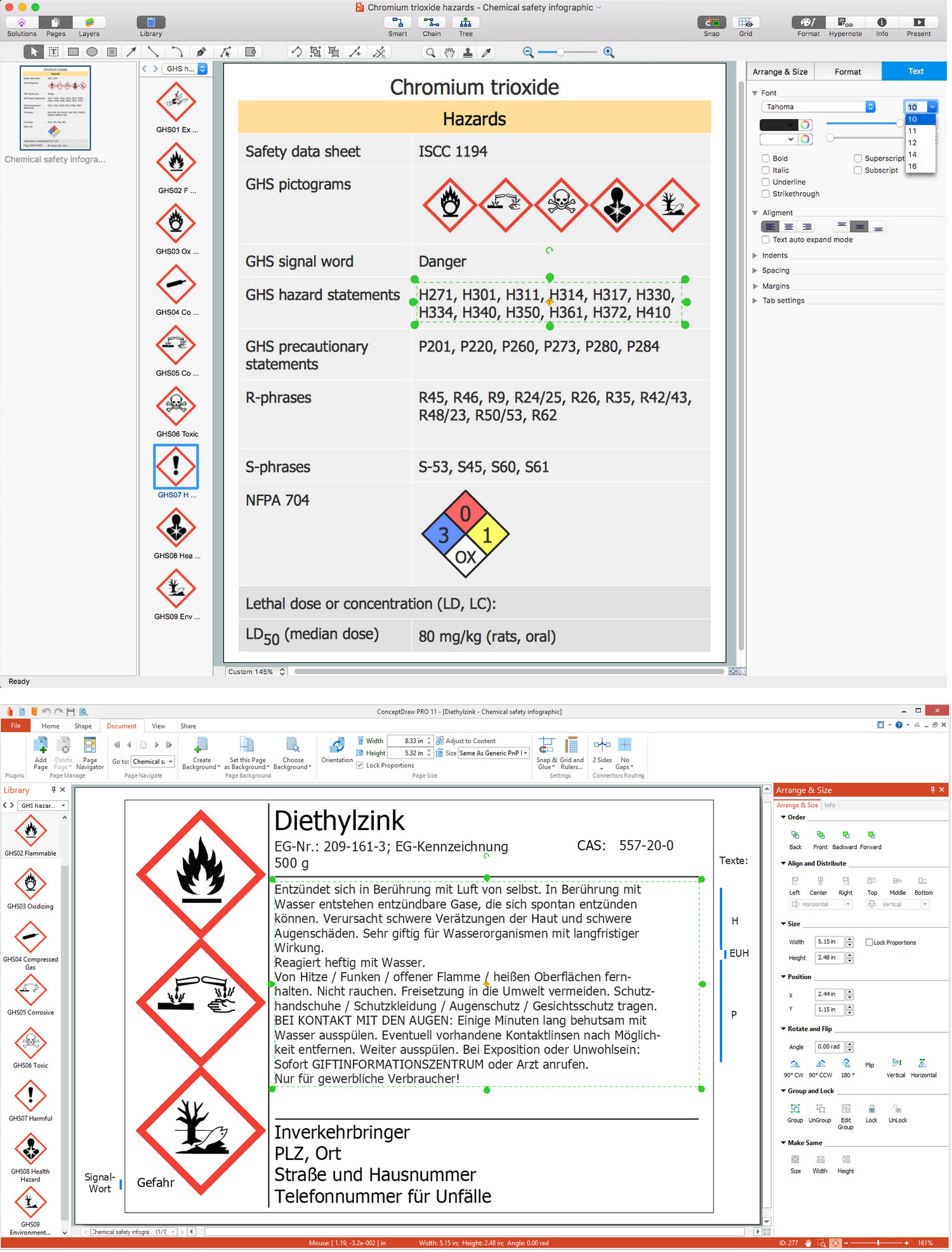 Chemical Safety Infographics in ConceptDraw DIAGRAM (Mac, Windows)