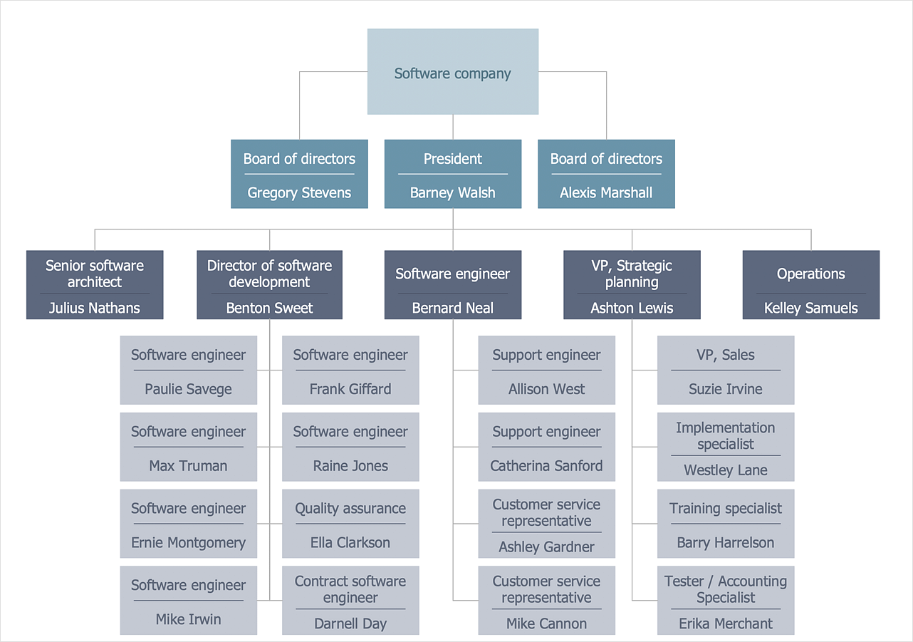 Hierarchy Chart Template from www.conceptdraw.com