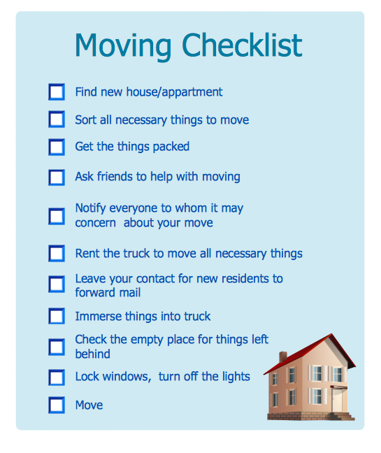 household moving checklist