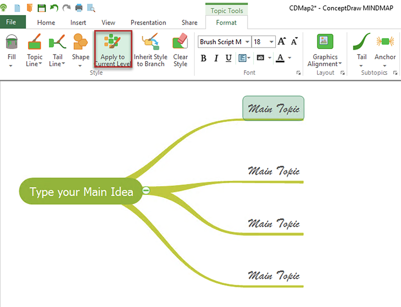 conceptdraw-mindmap-font-format