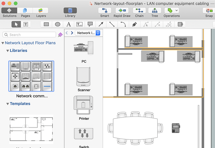 Creating a Network Layout Floor Plan ConceptDraw HelpDesk