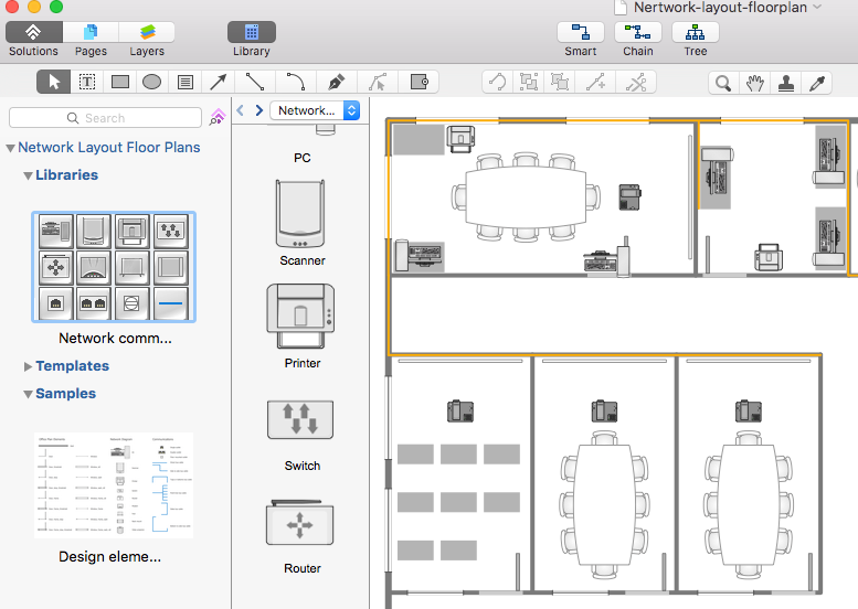 Creating a Network Layout Floor Plan ConceptDraw HelpDesk