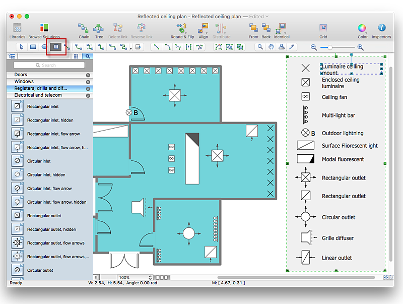Creating a Reflected Ceiling Floor Plan ConceptDraw HelpDesk