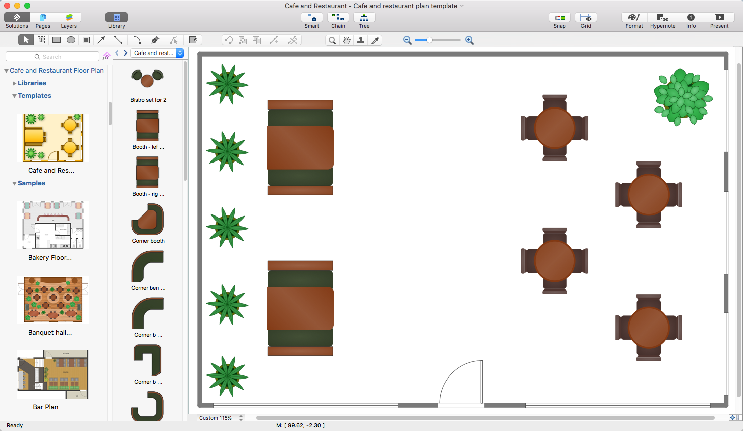 Designing A Restaurant Floor Plan Conceptdraw Helpdesk Make Restaurant Floor Plan