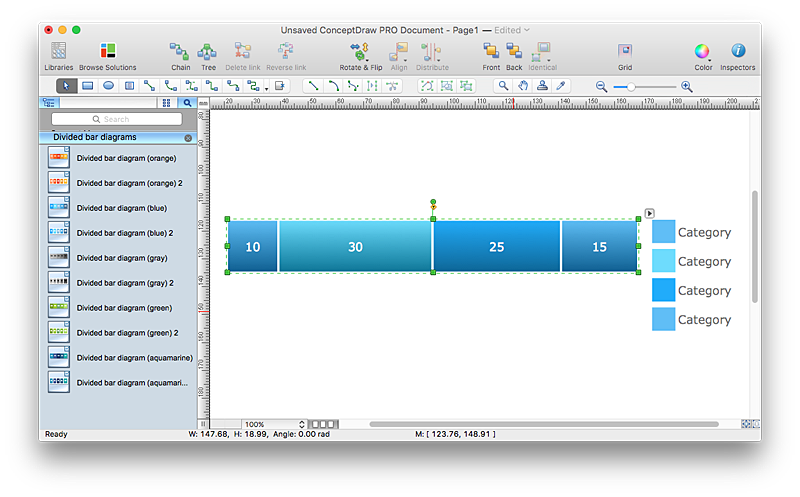 Draw divided bar chart conceptdraw helpdesk